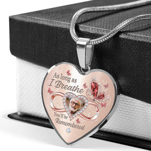 As Long As I Breathe Personalized Heart Necklace