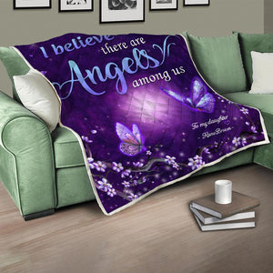 I Believe There Are Angels Among Us - Love Butterflies And Flowers Fleece Blanket