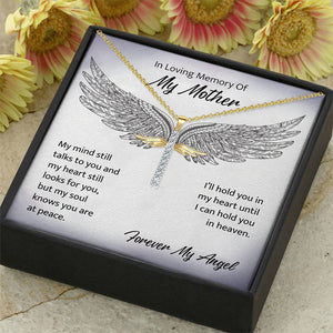 In Loving Memory Of My Mother Angel Cross Necklace