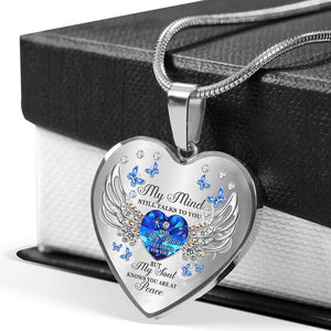 My Mind Still Talks To You Heart Necklace