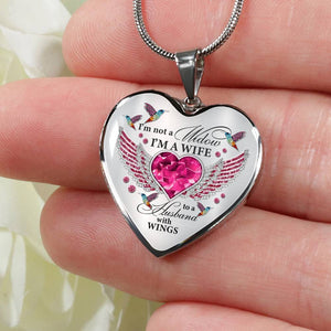 I’m Not A Widow I’m A Wife Hummingbird Heart Necklace