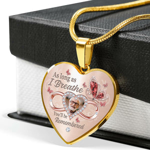 As Long As I Breathe Personalized Heart Necklace