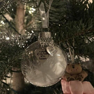 A Piece of My Heart Is In Heaven - Personalized Memory Ornament Feather Ball