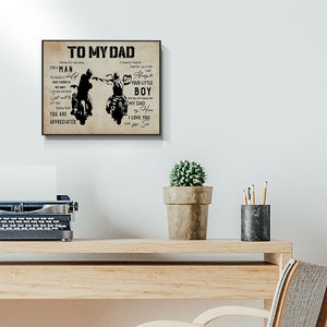 Personalized To My Dad Biker Horizontal Poster
