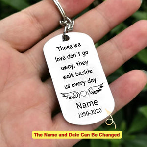 Personalized Memorial Engraved Silver Keychain