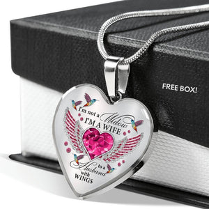 I’m Not A Widow I’m A Wife Hummingbird Heart Necklace