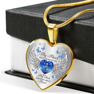 My Mind Still Talks To You Heart Necklace