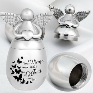 Mini Angel Butterfly Keepsake Urn for Ashes-Your Wings were Ready, But My Heart was Not