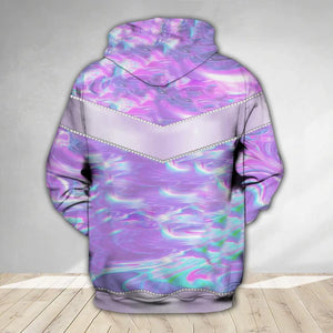 Grandma Violet Heart Grandkids Personalized All Over Print Hoodie