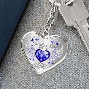 Daddy's Girl Birthstone Heart Keychain
