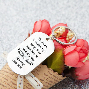 Personalized Memorial Engraved Silver Keychain