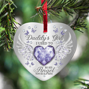 Daddys Girl Birthstone Heart Ornament (Porcelain)
