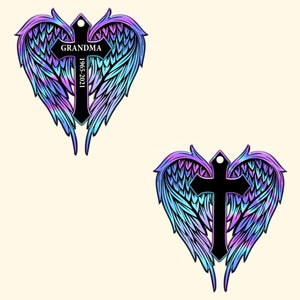 The Cross With Wings Personalized Cut Keychain