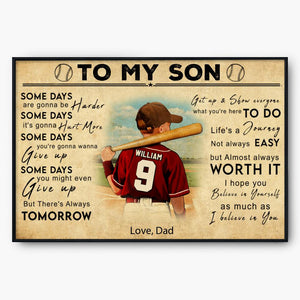 Personalized Baseball Poster - gift for grandson, gift for son