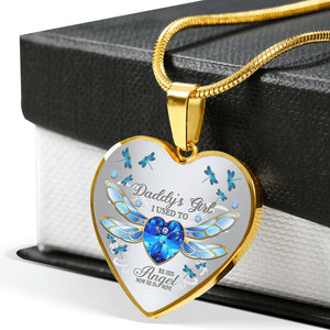 Daddy's Girl Dragonfly Heart Necklace