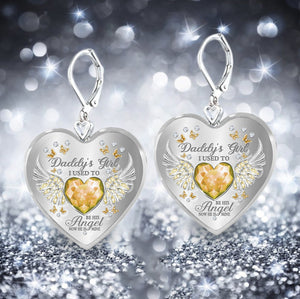 Daddy's Girl Birthstone Heart Earring