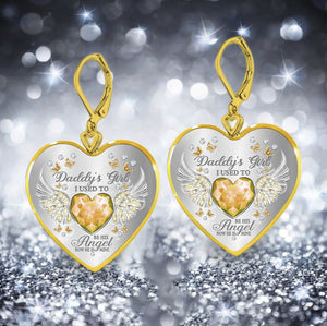 Daddy's Girl Birthstone Heart Earring