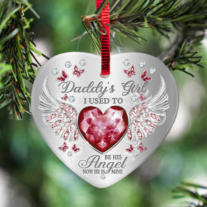 Daddys Girl Birthstone Heart Ornament (Porcelain)