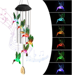 Hummingbird Solar Memorial Wind Chimes