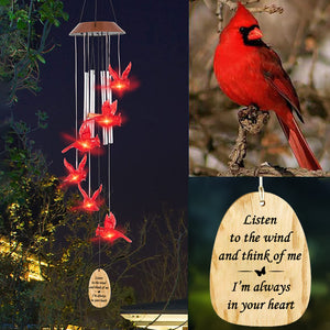 Cardinal Solar Memorial Wind Chimes