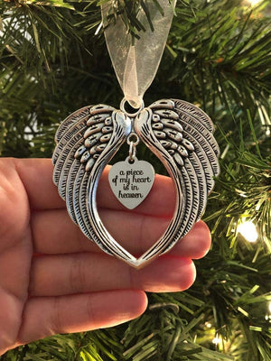 Angel Wings - A Piece of My Heart Is In Heaven Memorial Ornament