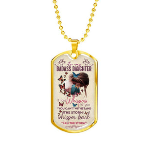 To My Badass Daughter Dog Tag Necklace