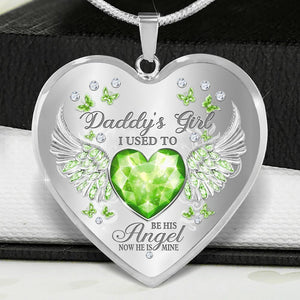 Daddy's Girl Birthstone Heart Necklace
