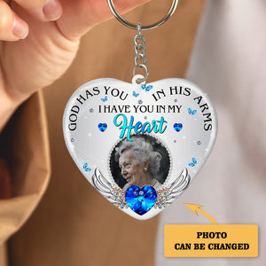 Personalized God Has You In His Arms Acrylic Keychain