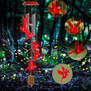 Cardinal Solar Memorial Wind Chimes