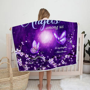 I Believe There Are Angels Among Us - Love Butterflies And Flowers Fleece Blanket