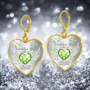 Daddy's Girl Birthstone Heart Earring