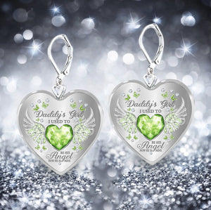 Daddy's Girl Birthstone Heart Earring