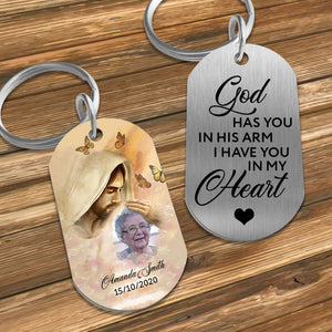 In Hand Of God - Personalized Photo Stainless Steel Keychain