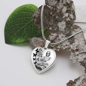 Personalized I Will Hold In My Heart Memorial Heart Necklace