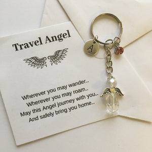 Personalized Guardian Angel Keychain - Travel Angel