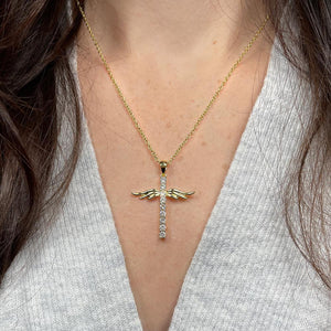 In Loving Memory Of My Mother Angel Cross Necklace