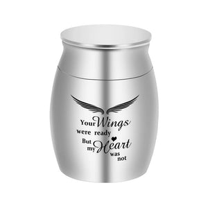 Mini Keepsake Urn for Ashes-Your Wings were Ready, But My Heart was Not