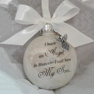 Commemorate ornaments feather ball - Angel In Heaven Memorial Ornament