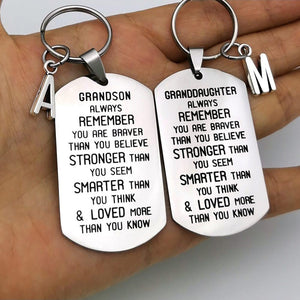 To My Grandson or Granddaughter Keychain