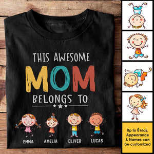 This Awesome Dad Belongs To - Personalized Unisex T-Shirt