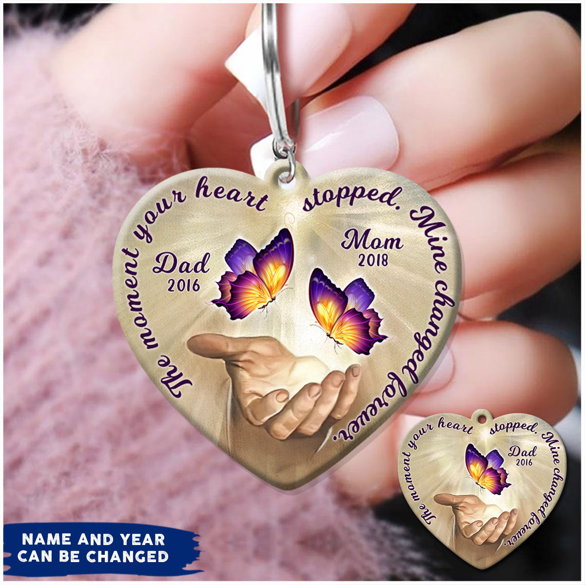 The Moment Your Heart Stopped Personalized Name Keychain