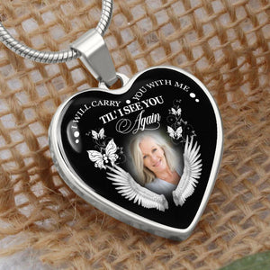 I Will Carry You With Me Personalized Heart Necklace