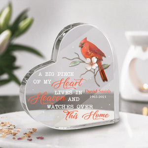 A Big Piece Of My Heart Lives In Heaven Personalized Heart Acrylic Plaque