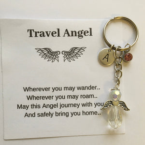 Personalized Guardian Angel Keychain - Travel Angel