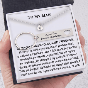 When You See This Keychain Always Remember-Personalized Keychain and Heart Necklace