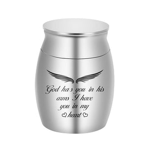 Mini Keepsake Urn for Ashes-God Has You in His Arms, I Have You in My Heart
