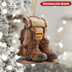 Personalized Hiking Acrylic Ornament, 2D Flat Hiking Lovers Christmas Ornament