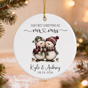 Personalised Our First Christmas As Mr And Mrs Christmas Ornament