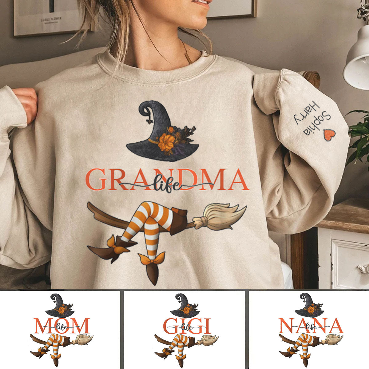 Custom Halloween Sweatshirt For Grandma - Bewitching Fun With Witch Nana
