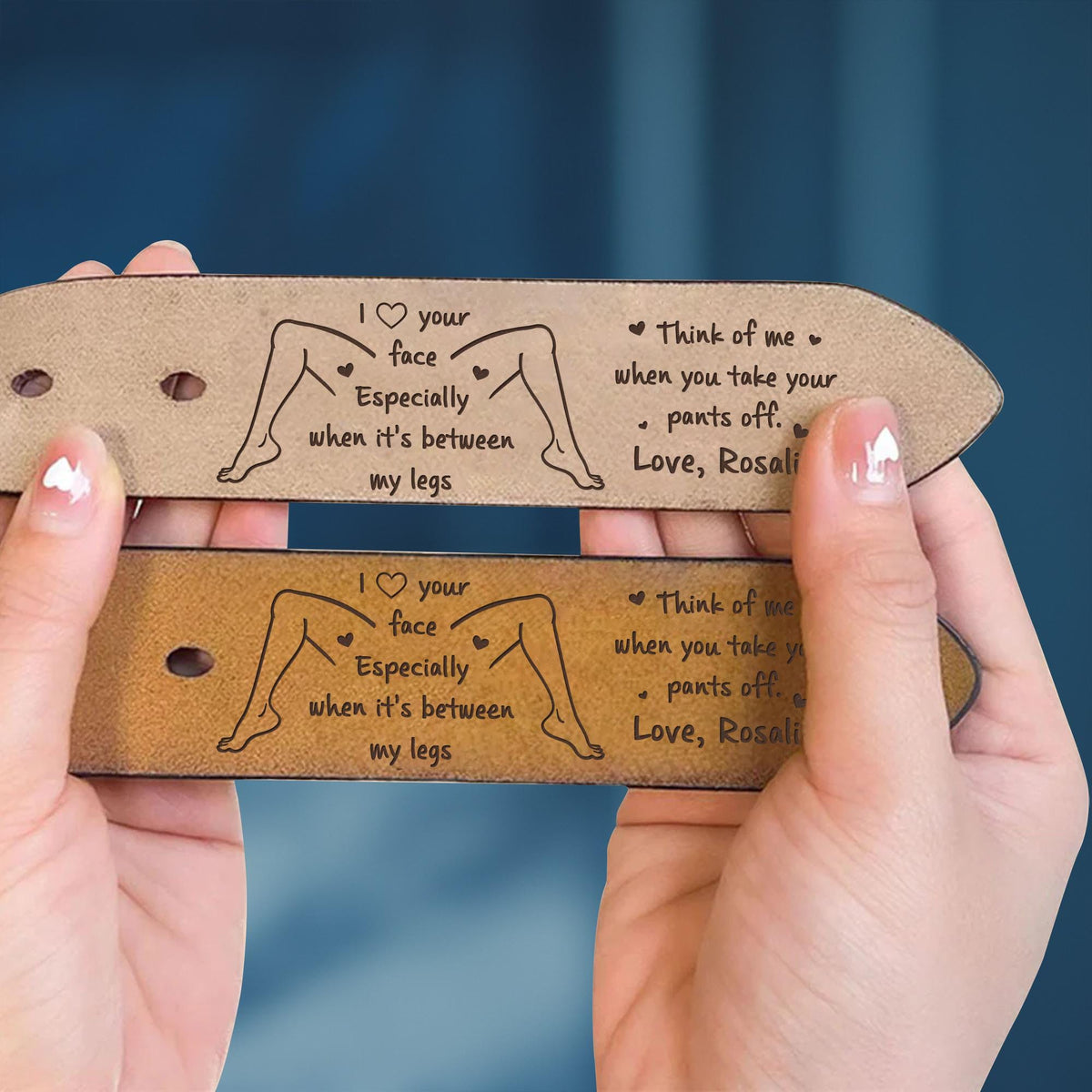 Personalized Engraved Leather Belt, Anniversary Gift For Boyfriend Husband